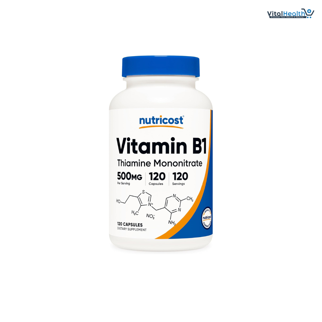Nutricost Vitamin B1 (Thiamine) 500mg, 120 Capsules