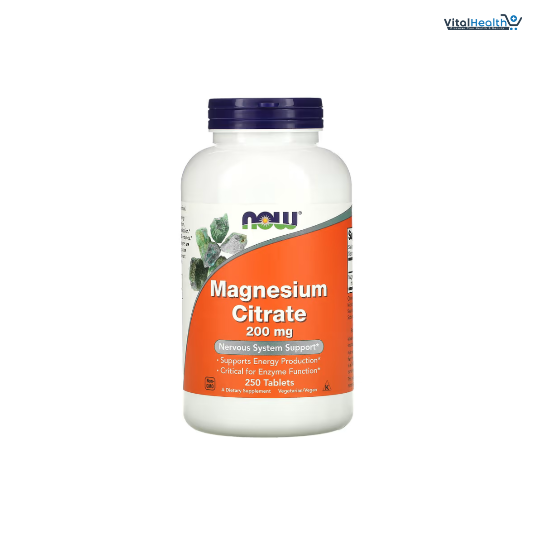 NOW FOODS Magnesium Citrate 200mg _ 250 Capsules