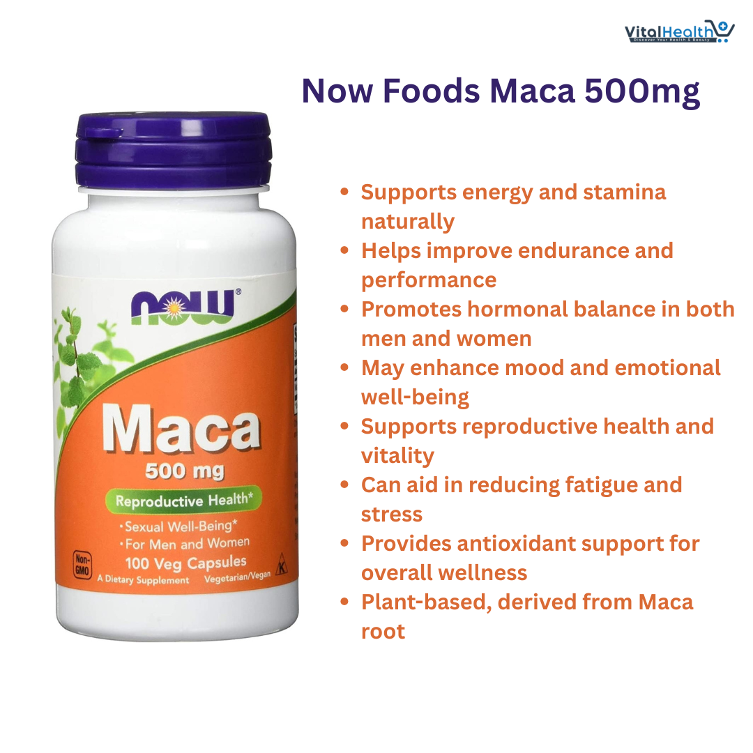 NOW Foods Supplements, Maca (Lepidium meyenii) 500 mg, For Men and Women, Reproductive Health, 250 Veg Capsules