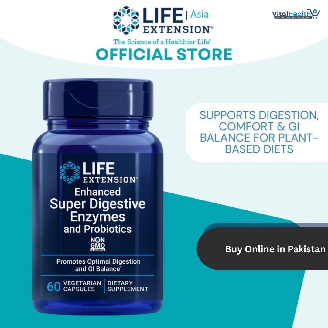 Life Extension Enhanced Super Digestive Enzymes and Probiotics B. coagulans Probiotic, 10 Digestive Enzymes – 60 Capsules