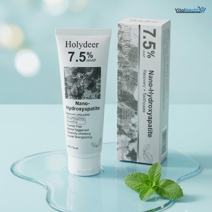 Holydeer Recovery Toothpaste | 7.5% Nano-Hydroxyapatite Enamel Repair & Whitening Toothpaste - 80g