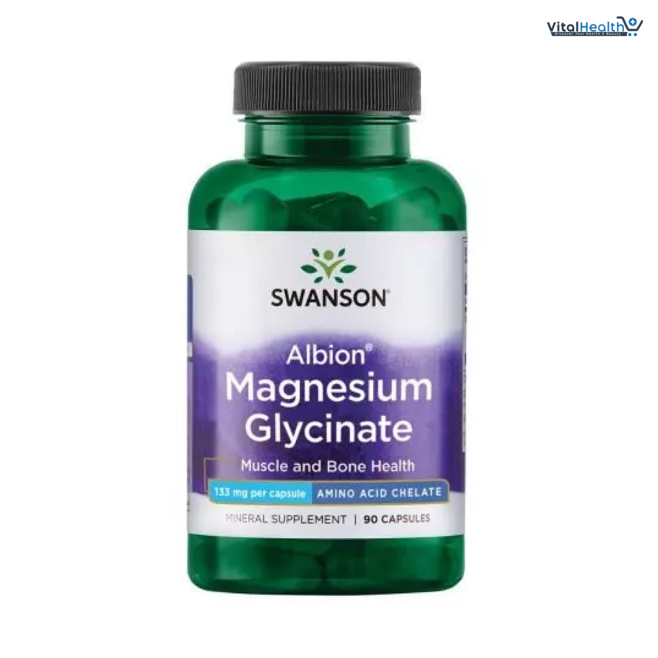 Swanson Chelated Magnesium Glycinate 133 Milligrams 90 Capsules