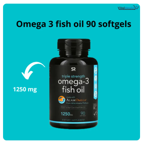 Sports Research, Alaska Omega | Wild Caught Fish Omega 3 Fish Oil, Triple Strength Support Heart | Lower Blood Pressure