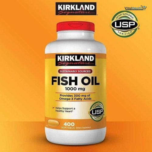 Kirkland Signature Omega-3 Fish Oil 400 Softgels Concentrate 1000 mg Fish Oil with 30% Omega-3s