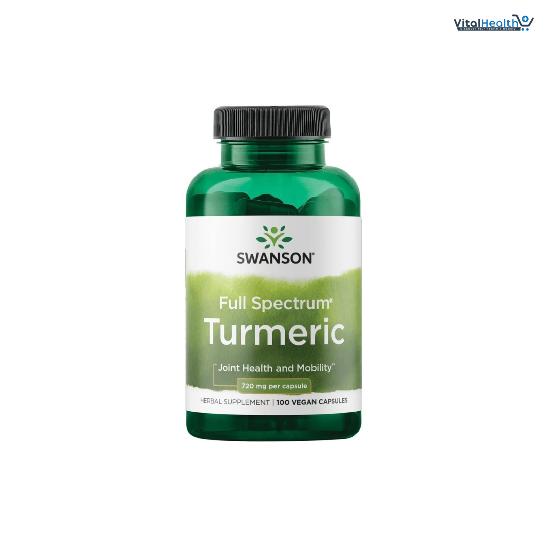 Swanson Full Spectrum Turmeric - Herbal Supplement Supporting Joint Health & Mobility - Natural Formula Supporting Digestive Health - (100 Capsules, 720mg Each)