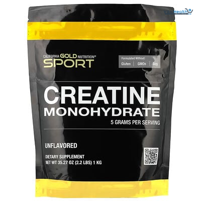 California Gold Nutrition, Creatine Powder, Micronized, Muscle and Strength Support, Creatine Monohydrate, No Gluten, No GMOs, No Soy, Unflavored, 2.2 lbs 1 kg