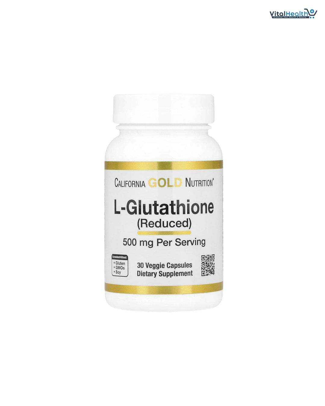 California Gold Nutrition, L-Glutathione (Reduced), 500 mg, 30 Veggie Capsules