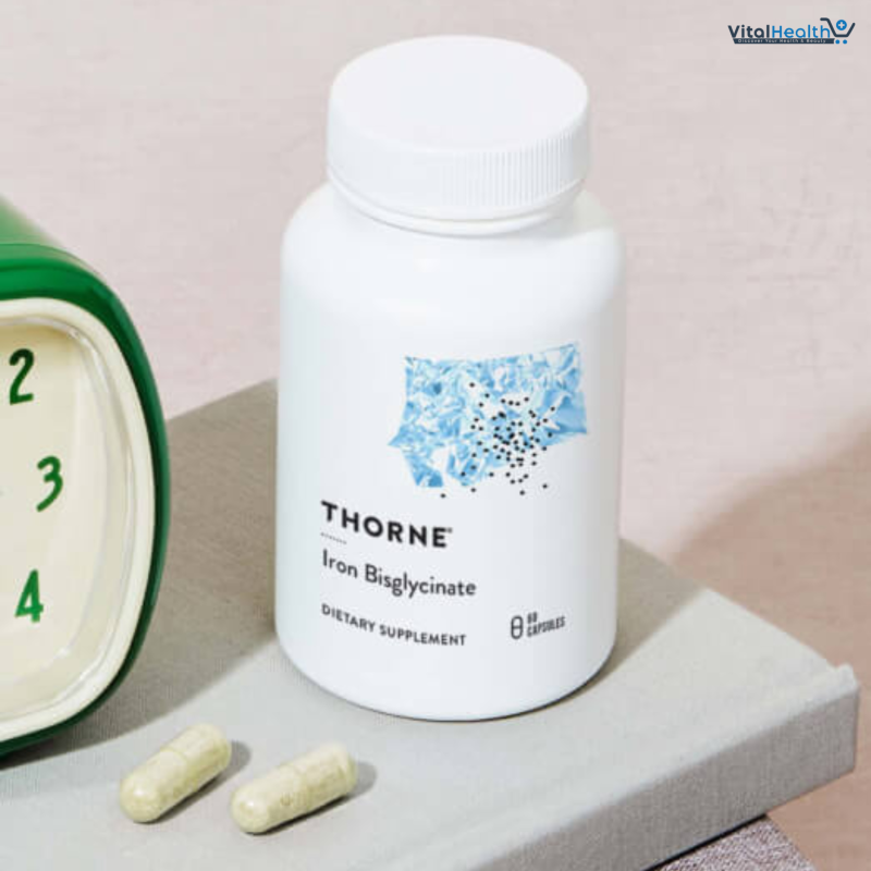 THORNE - Iron Bisglycinate - 25 mg Iron Supplement for Enhanced Absorption Without Gastrointestinal Side Effects - NSF Certified for Sport - Gluten-Free - 60 Servings