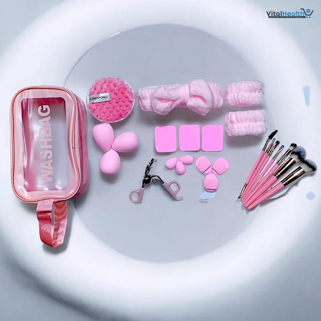 Multipurpose Travel Makeup Kit with Brushes, Beauty Blenders and Accessories Set ~ Random Color