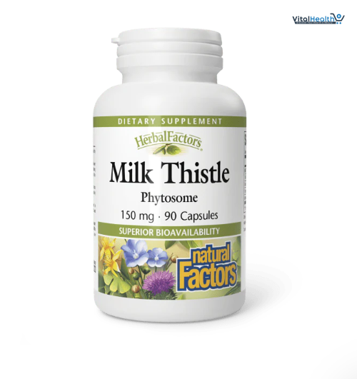 HerbalFactors by Natural Factors, Milk Thistle Phytosome, Promotes Healthy Liver Function with Dandelion and Turmeric, 90 capsules (90 servings)