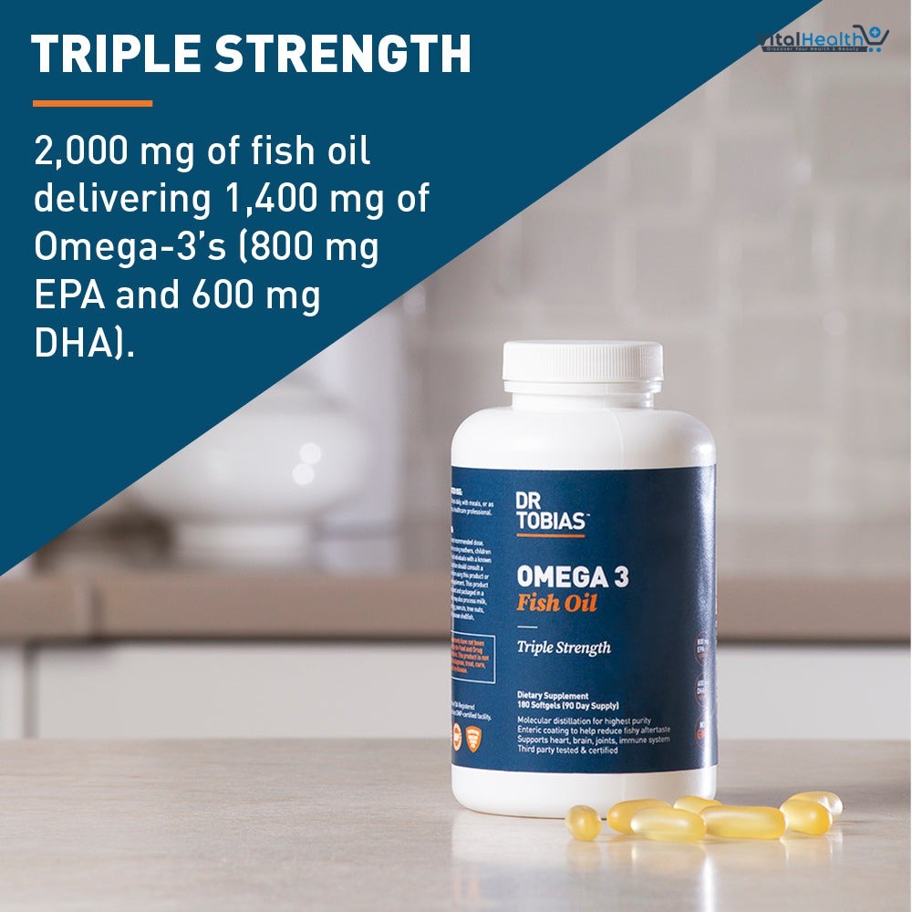 Dr. Tobias Triple Strength  Omega 3 Fish Oil 180 Softgels
