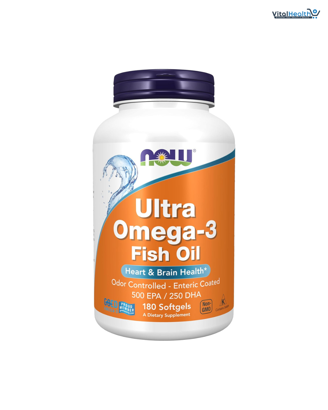 NOW Foods Supplements, Ultra Omega-3 Molecularly Distilled and Enteric Coated, 180 Softgels