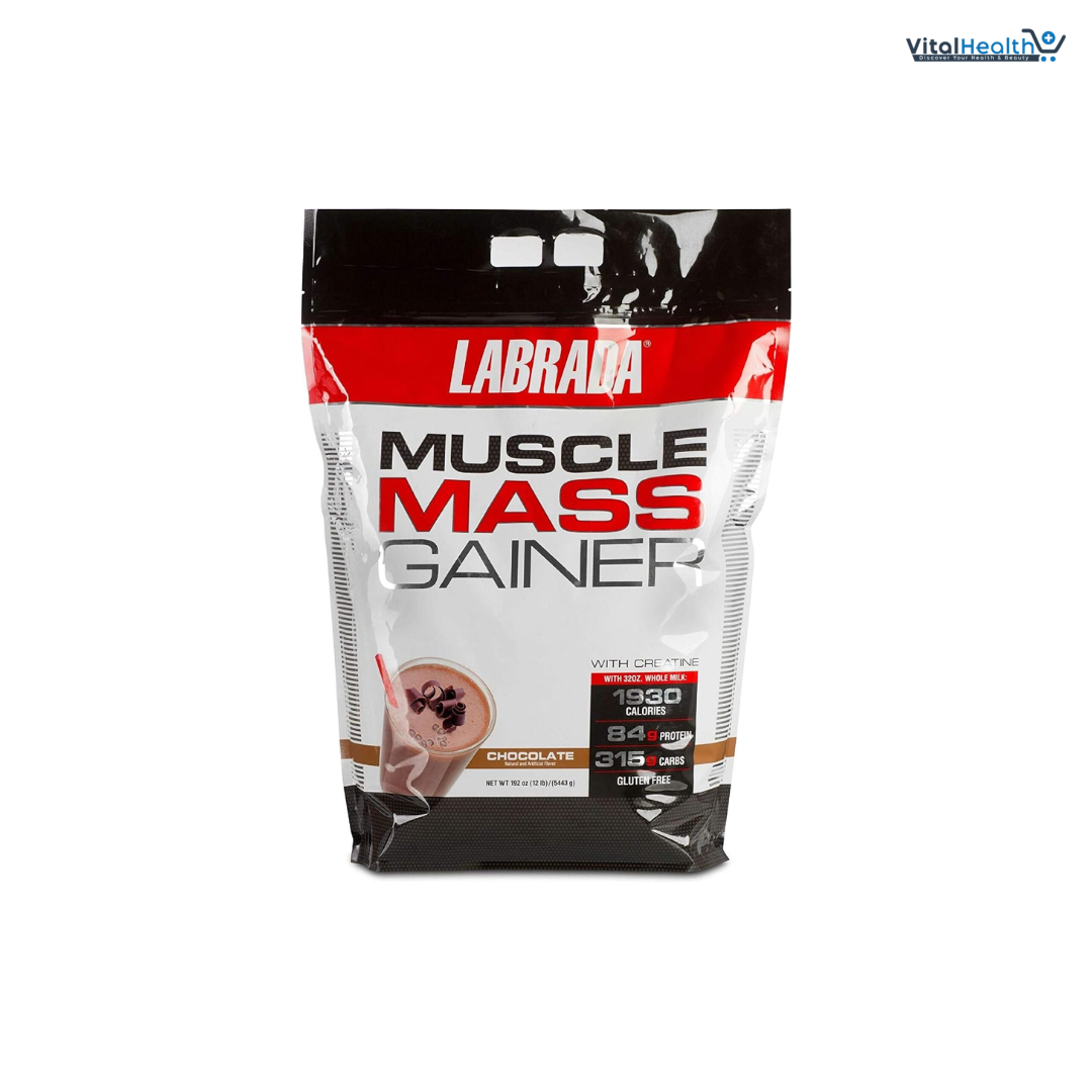 Labrada Nutrition Muscle Mass Gainer 2lbs Chocolate Flavor High-Calorie Weight & Muscle Gain Powder