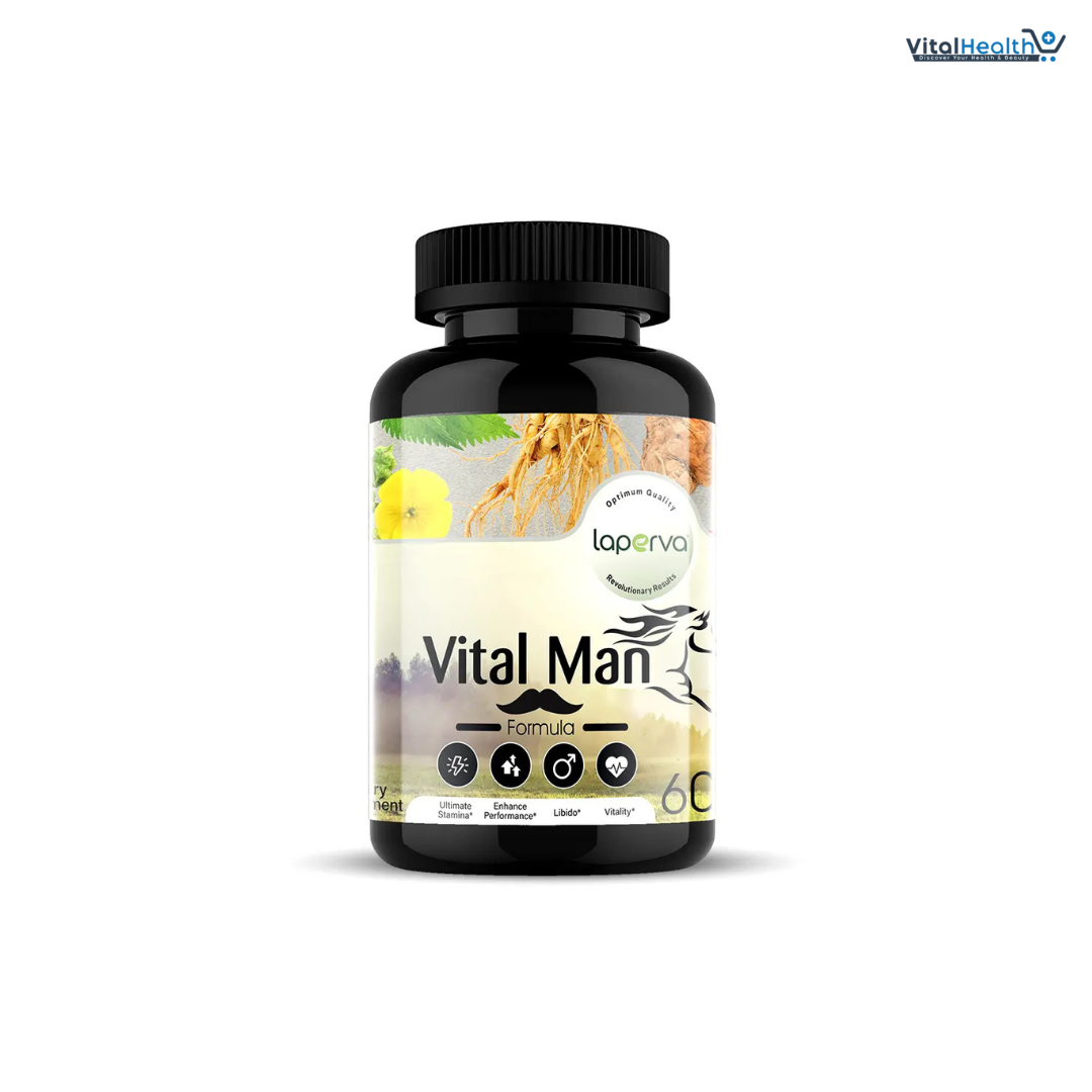 Laperva Vital Man 60 Tablets - with Tongkat Ali extract, L-Arginine HCL, Maca root extract, Panax Ginseng & Eleuthero